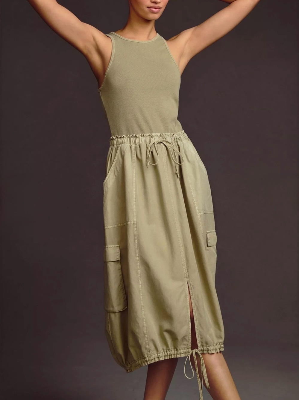 Anthropologie Daily Practice Be bold Racerback Twofer Dress Gorpcore
